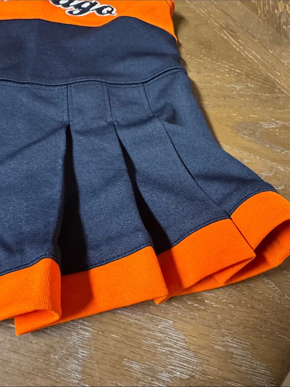 Source Unknown Chicago Navy and Orange Kids Cheer Dress